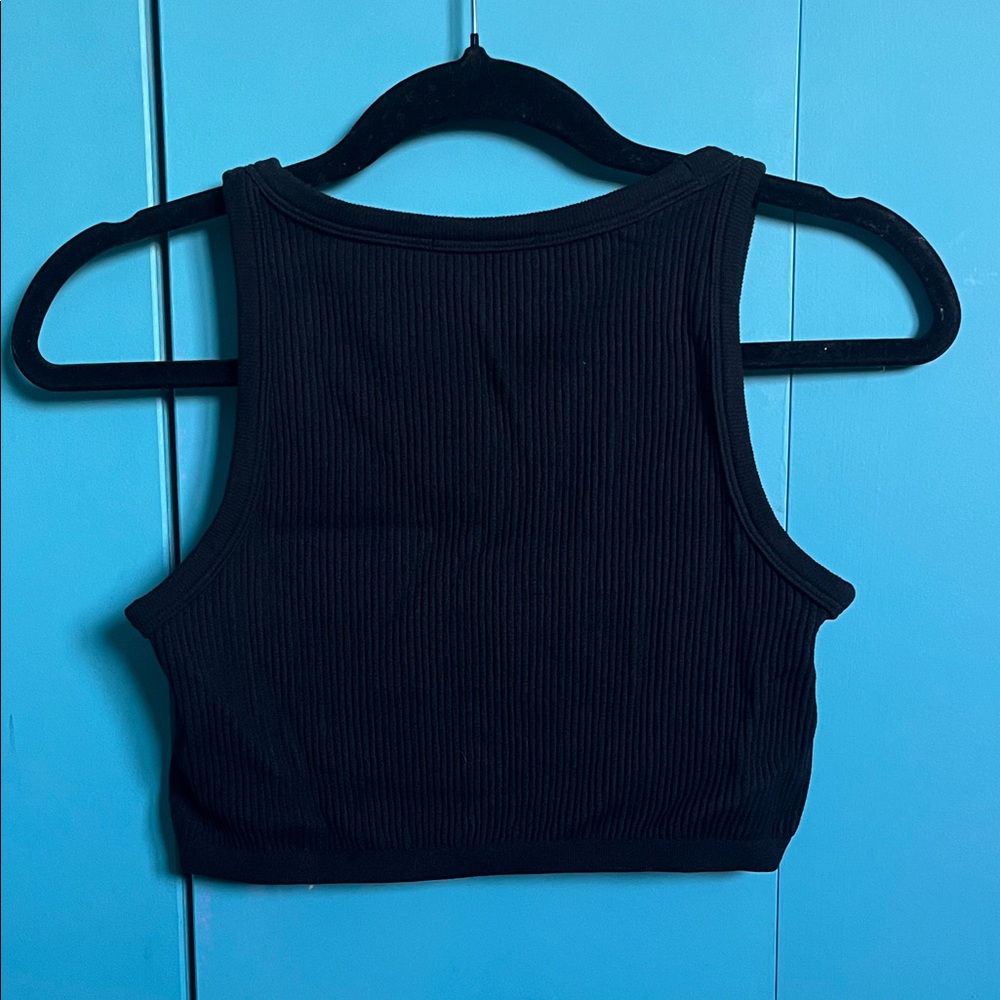 Black Ribbed Tank Top - Picture 2 of 3
